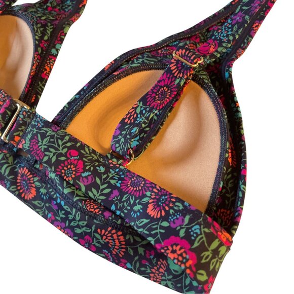 Summersalt The Plunge Bikini Top Only Red Florals SZ 4 - Picture 7 of 8
